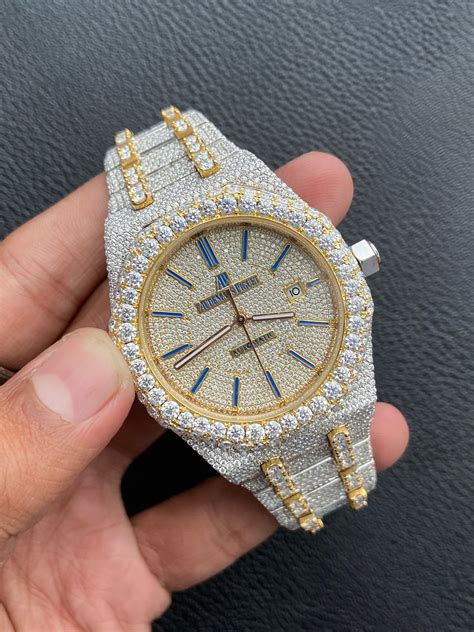 cheap mens fake diamond watches|moissanite iced out watch.